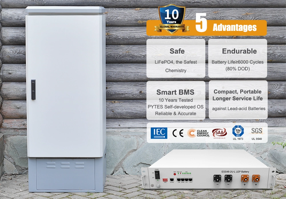 Pytes-4850 2.4kwh Bess OEM ODM LFP Lithium Ion Battery with BMS for Solar Energy Storage System