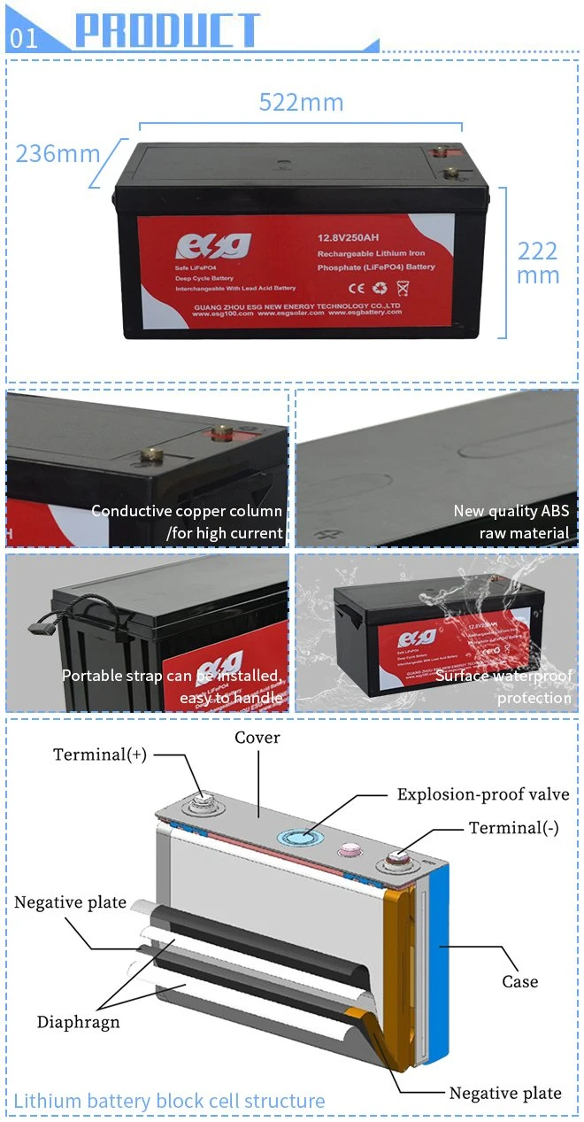 Esg Other Batteries Customized DIY 12V 24V 48V 50ah 100ah 120ah 150ah 200ah 280ah 310ah Lithium Ion Batteries Cell 3.2V LiFePO4 Battery