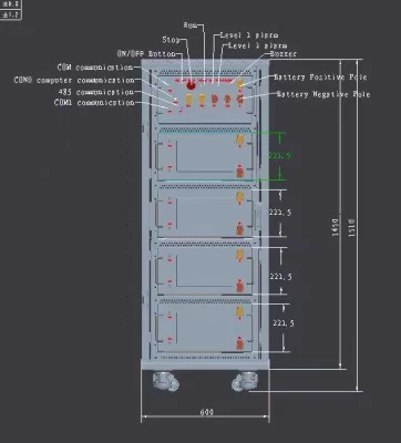 インバーター太陽エネルギー貯蔵システム用高電圧 LiFePO4 409.6V 50Ah 15KW リチウム イオン電池キャビネット